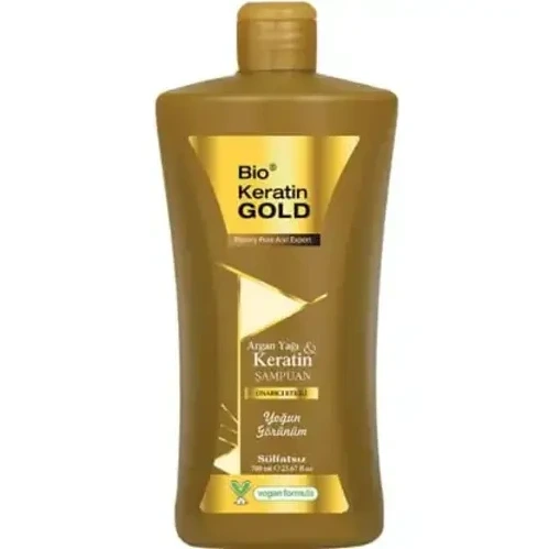 شامپو بیو کراتین گلد Bio Keratin Gold Argan Yağı&Keratin حاوی روغن آرگان و کراتین 700 میل