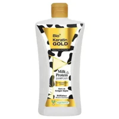 شامپو بیو کراتین گلد Bio Keratin Gold Milk&Protein حاوی عصاره شیر و پروتئین 700 میل