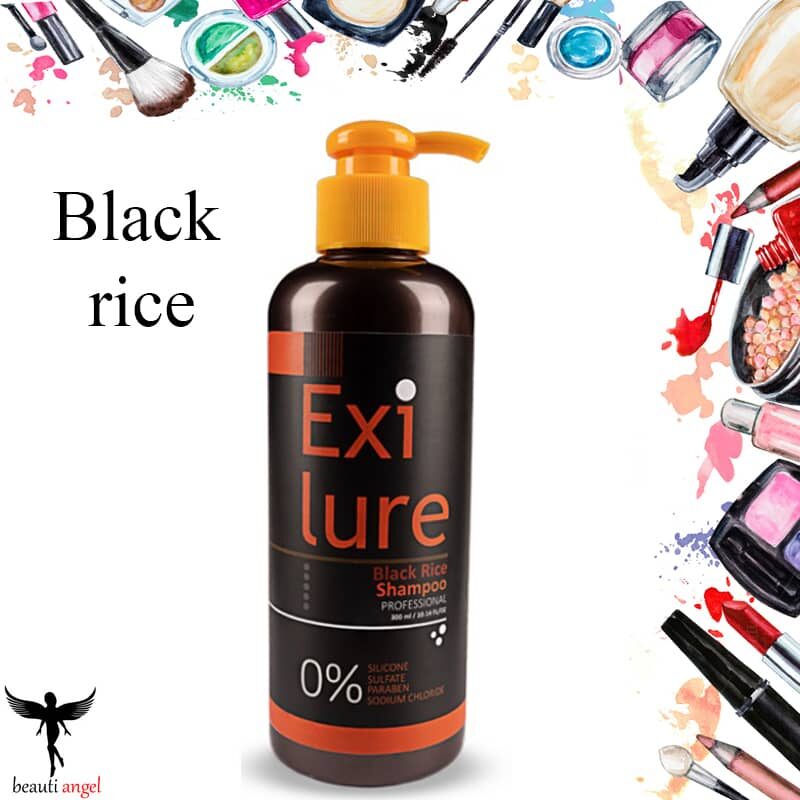 شامپو بدون سولفات ( کراتینه ) Exilure مدل Black Rice حجم 300 میل